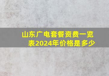 山东广电套餐资费一览表2024年价格是多少