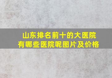 山东排名前十的大医院有哪些医院呢图片及价格