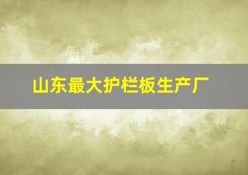 山东最大护栏板生产厂