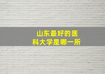 山东最好的医科大学是哪一所