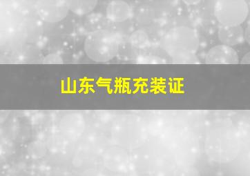 山东气瓶充装证