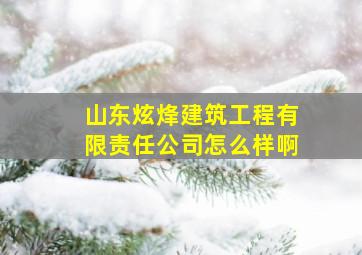 山东炫烽建筑工程有限责任公司怎么样啊