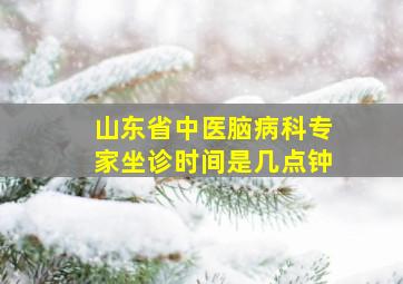 山东省中医脑病科专家坐诊时间是几点钟