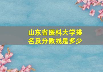 山东省医科大学排名及分数线是多少