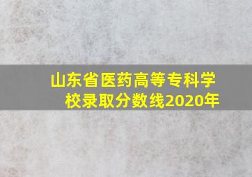 山东省医药高等专科学校录取分数线2020年