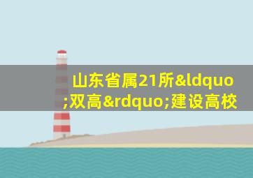 山东省属21所“双高”建设高校