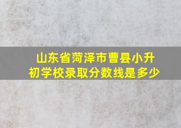 山东省菏泽市曹县小升初学校录取分数线是多少