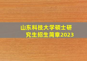 山东科技大学硕士研究生招生简章2023