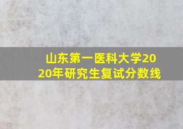 山东第一医科大学2020年研究生复试分数线