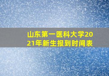 山东第一医科大学2021年新生报到时间表