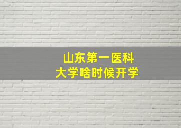 山东第一医科大学啥时候开学