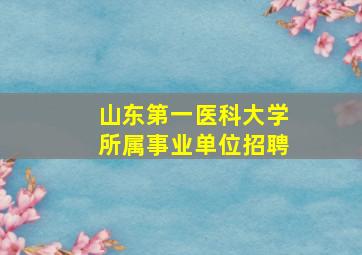 山东第一医科大学所属事业单位招聘