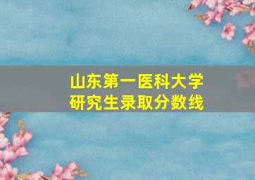 山东第一医科大学研究生录取分数线