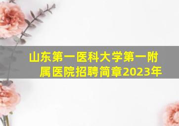 山东第一医科大学第一附属医院招聘简章2023年