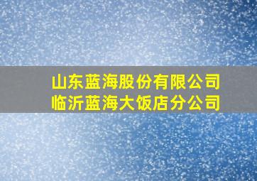 山东蓝海股份有限公司临沂蓝海大饭店分公司