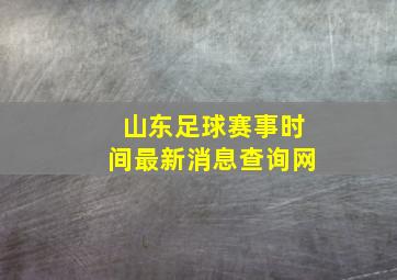 山东足球赛事时间最新消息查询网