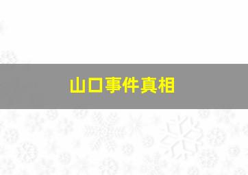 山口事件真相