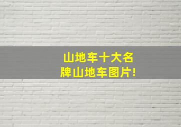 山地车十大名牌山地车图片!