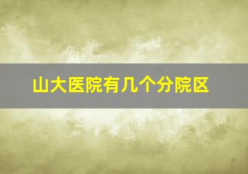 山大医院有几个分院区