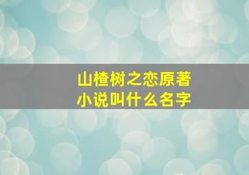 山楂树之恋原著小说叫什么名字