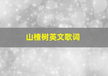 山楂树英文歌词