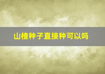 山楂种子直接种可以吗