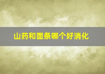 山药和面条哪个好消化