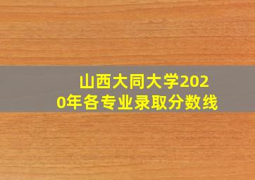 山西大同大学2020年各专业录取分数线