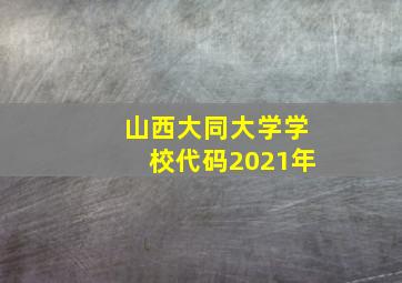 山西大同大学学校代码2021年