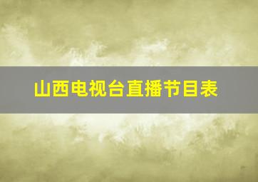 山西电视台直播节目表