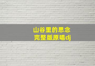 山谷里的思念完整版原唱dj