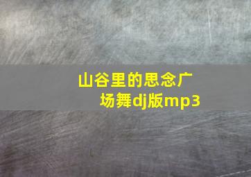 山谷里的思念广场舞dj版mp3