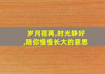 岁月荏苒,时光静好,陪你慢慢长大的意思