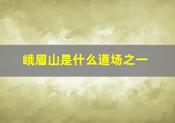 峨眉山是什么道场之一