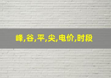 峰,谷,平,尖,电价,时段