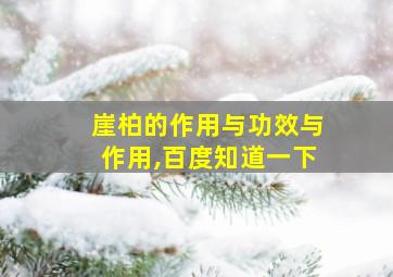 崖柏的作用与功效与作用,百度知道一下