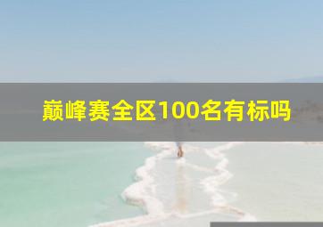 巅峰赛全区100名有标吗