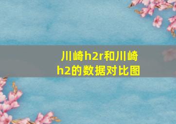 川崎h2r和川崎h2的数据对比图