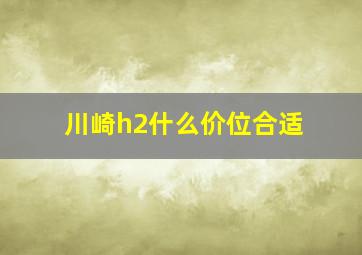 川崎h2什么价位合适