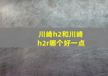 川崎h2和川崎h2r哪个好一点