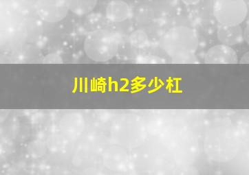 川崎h2多少杠