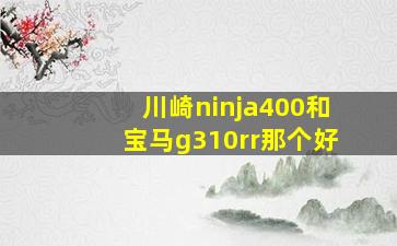 川崎ninja400和宝马g310rr那个好