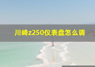 川崎z250仪表盘怎么调