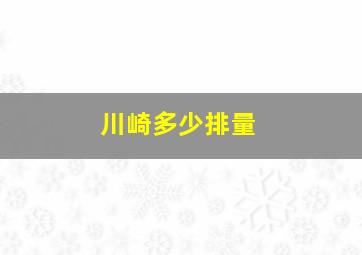 川崎多少排量