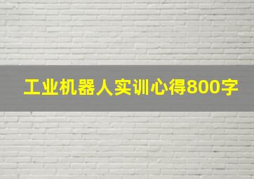 工业机器人实训心得800字