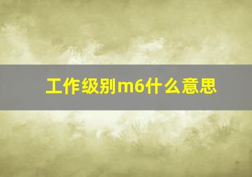 工作级别m6什么意思