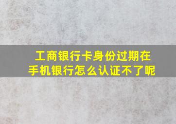 工商银行卡身份过期在手机银行怎么认证不了呢