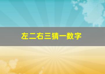 左二右三猜一数字