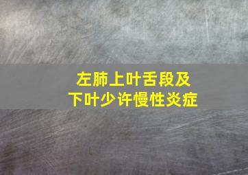 左肺上叶舌段及下叶少许慢性炎症