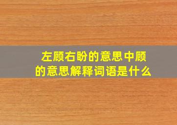 左顾右盼的意思中顾的意思解释词语是什么